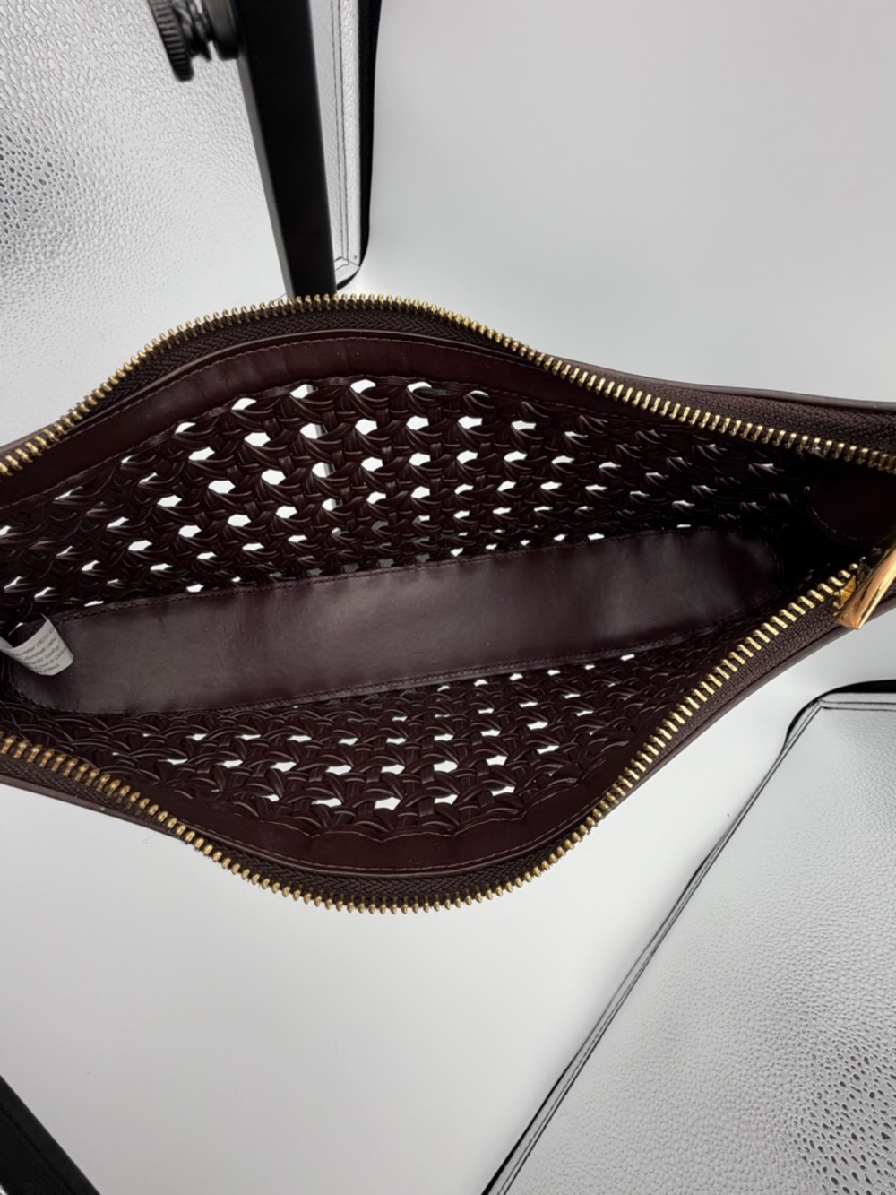 JW PEI Lily Faux Bamboo Woven Shoulder Bag Brown Vegan Leather Crossbody - Picture 4 of 7